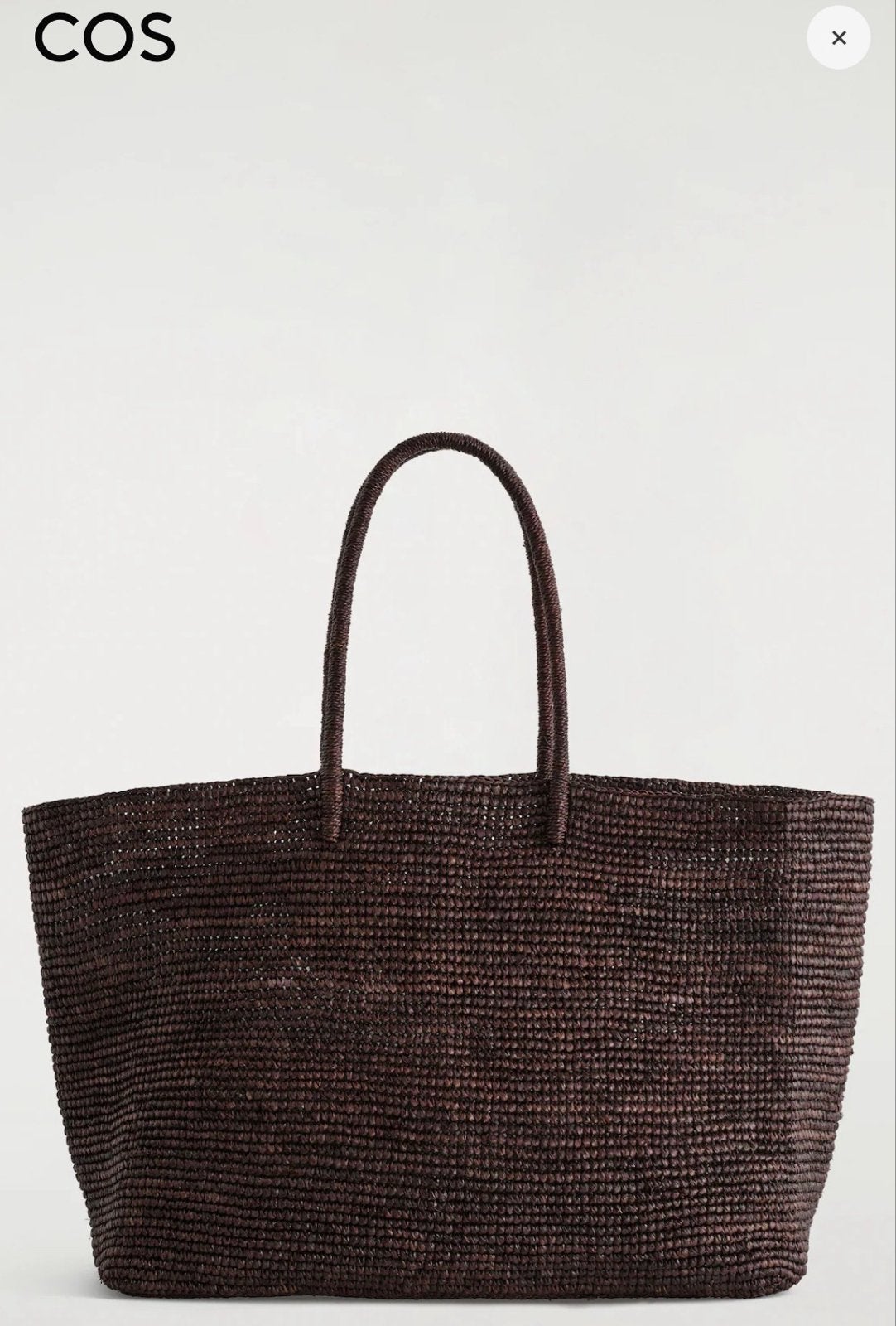 COS rieten shopper tas bruin, Ophalen of Verzenden, Zo goed als nieuw, Bruin, Shopper