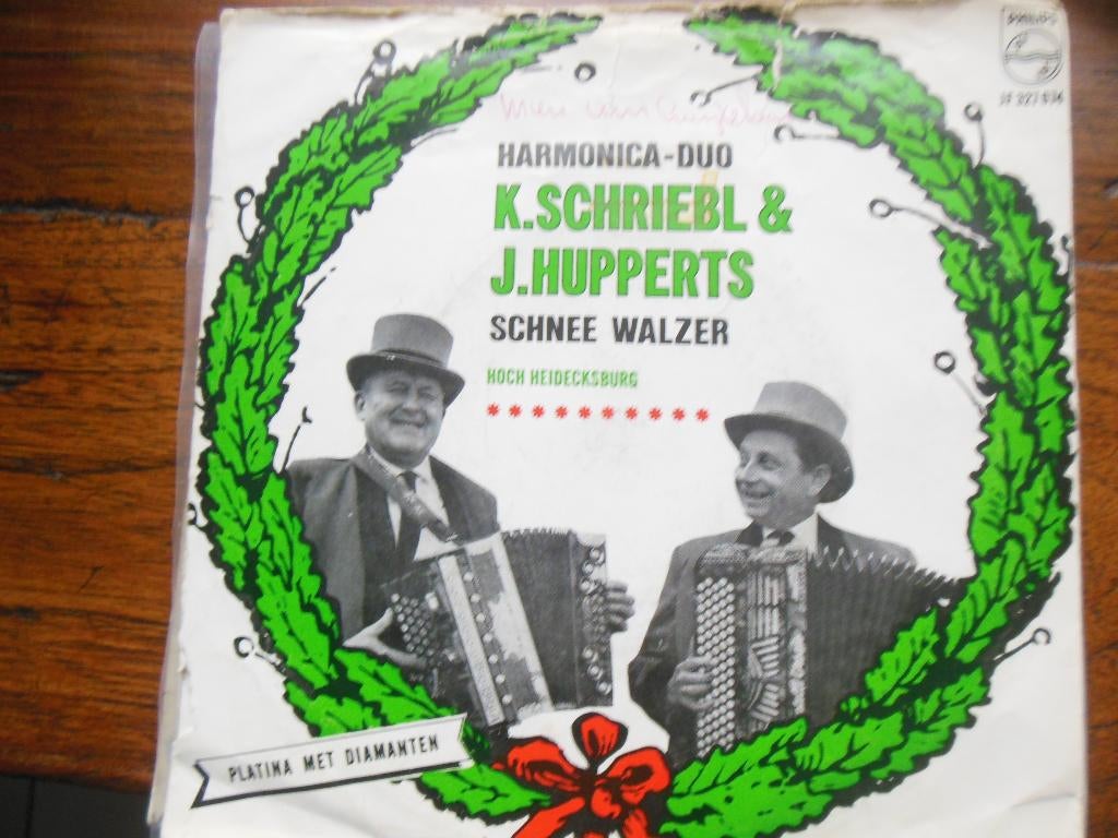 single harmonica duo k.schriebl &j.hupperts 45rpm vinyl 7'', Ophalen of Verzenden, Gebruikt, Cd of Plaat