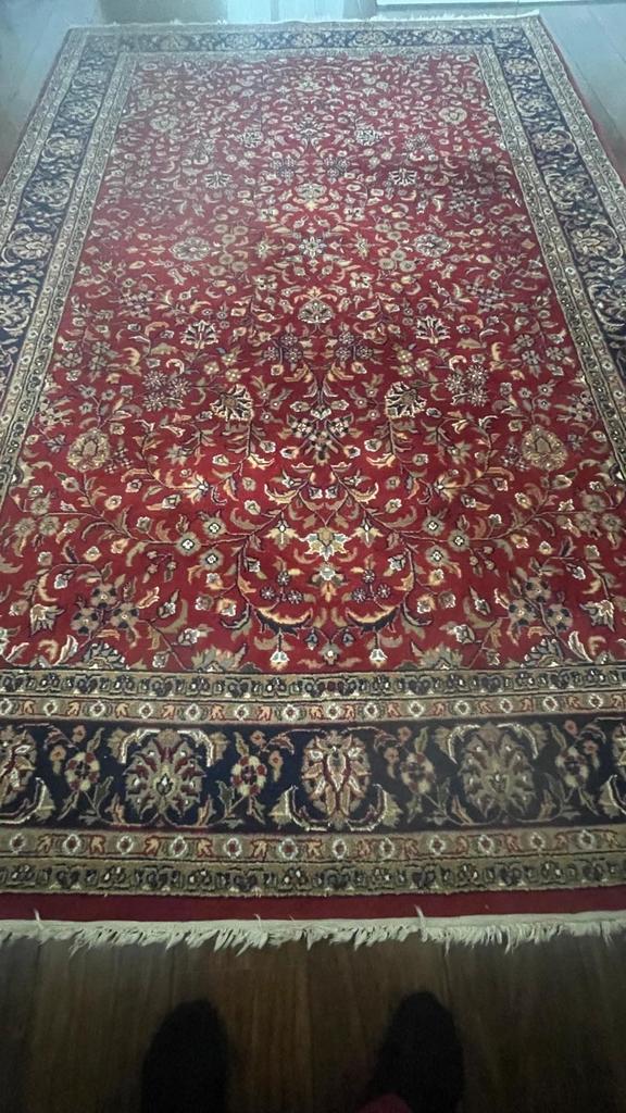 Prachtig Perzisch tapijt, rood met bloemmotief, 200 cm of meer, Ophalen of Verzenden, Zo goed als nieuw, 200 cm of meer