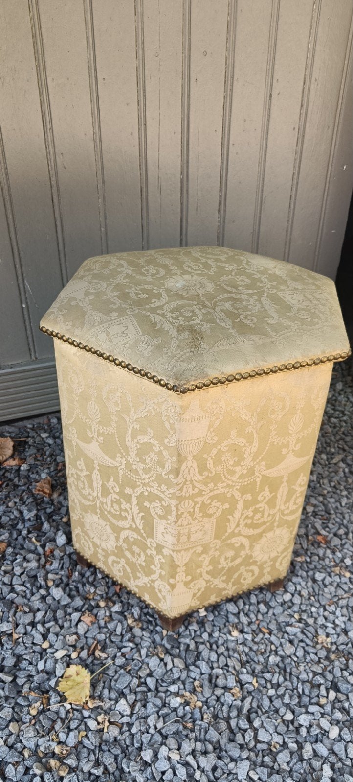 Vintage Opbergpoef / Voetenbank - Hexagonaal, Brocante Stijl, Ophalen of Verzenden