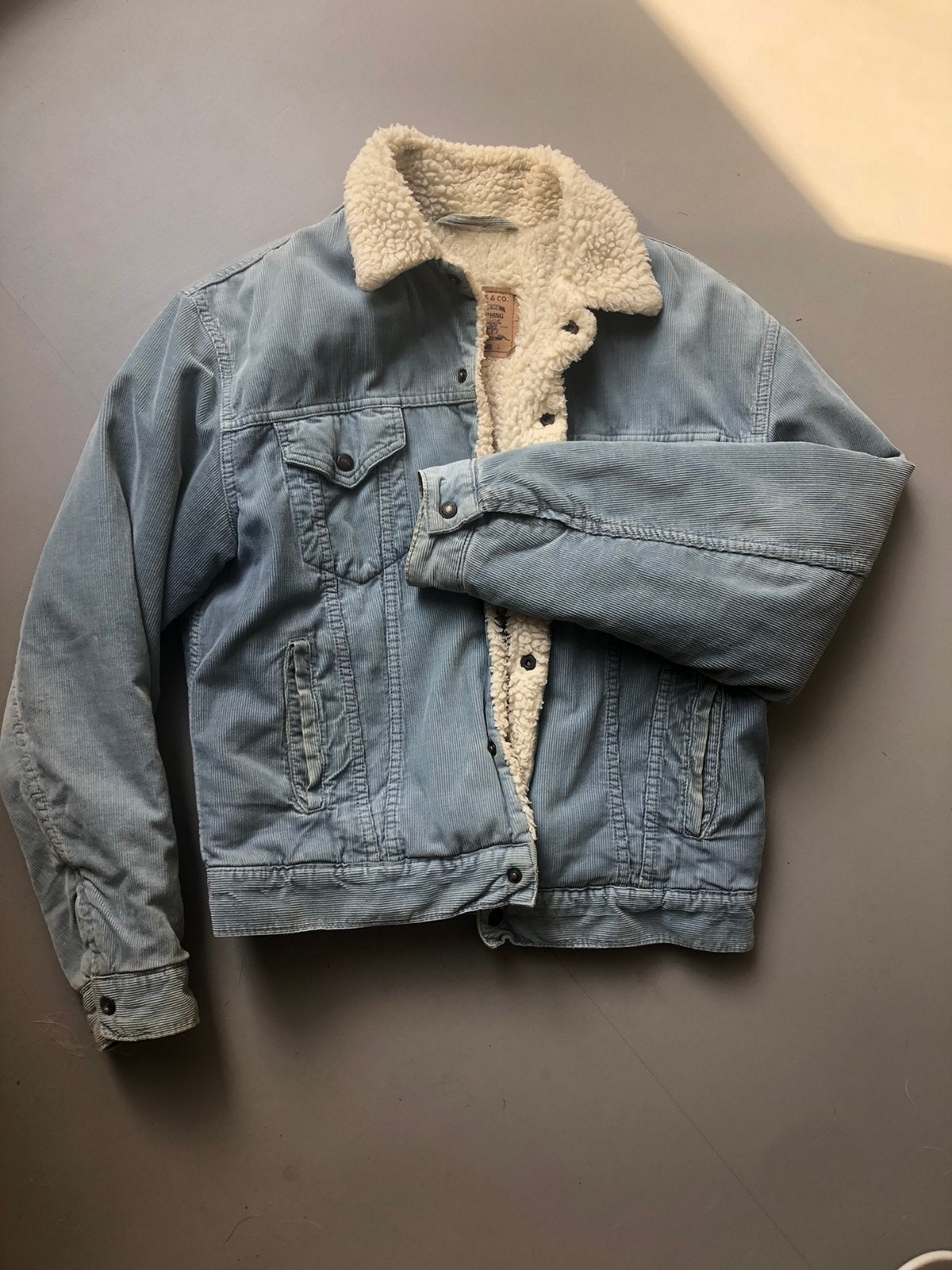 Levi’s corduroy rib jas - licht blauw maat M, Ophalen of Verzenden, Gedragen, Levi’s, Maat 48/50 (M)