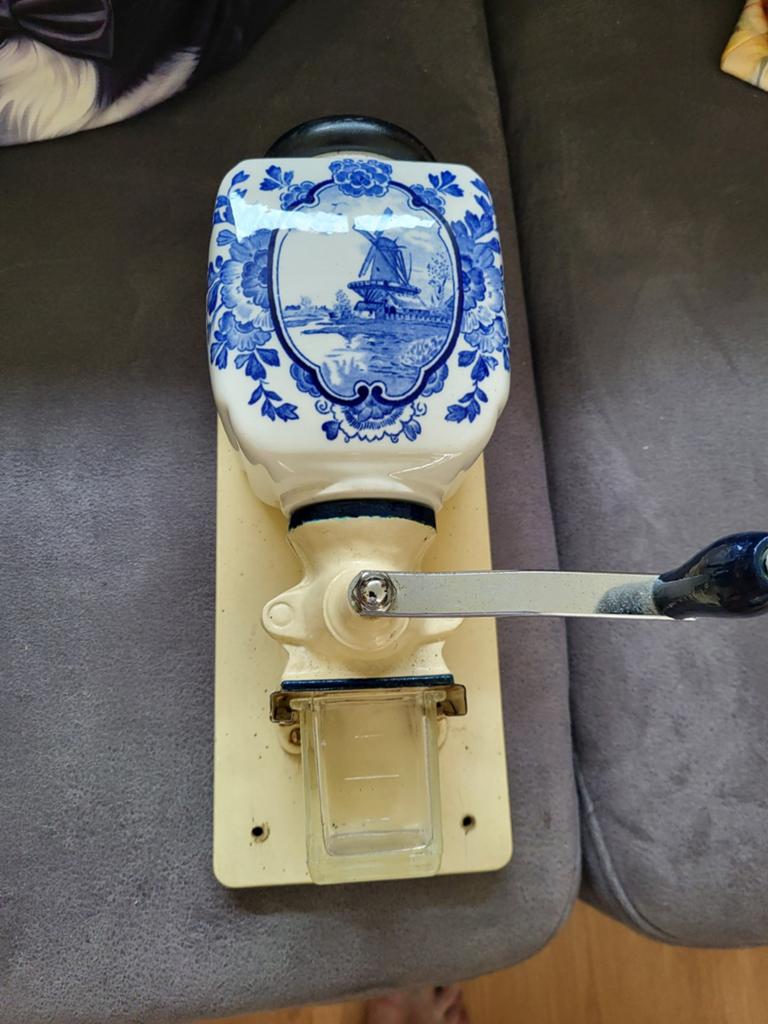 Antieke Delfts Blauwe Koffiemolen - Wandmodel, Ophalen