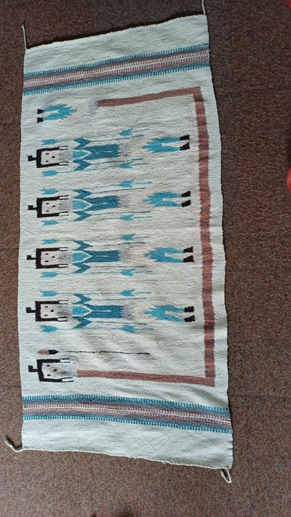 Vintage Navajo Stijl Wandkleed / Vloerkleed, Huis en Inrichting, 100 tot 150 cm, Bruin, Rechthoekig, Navajo, Etnisch, Vintage