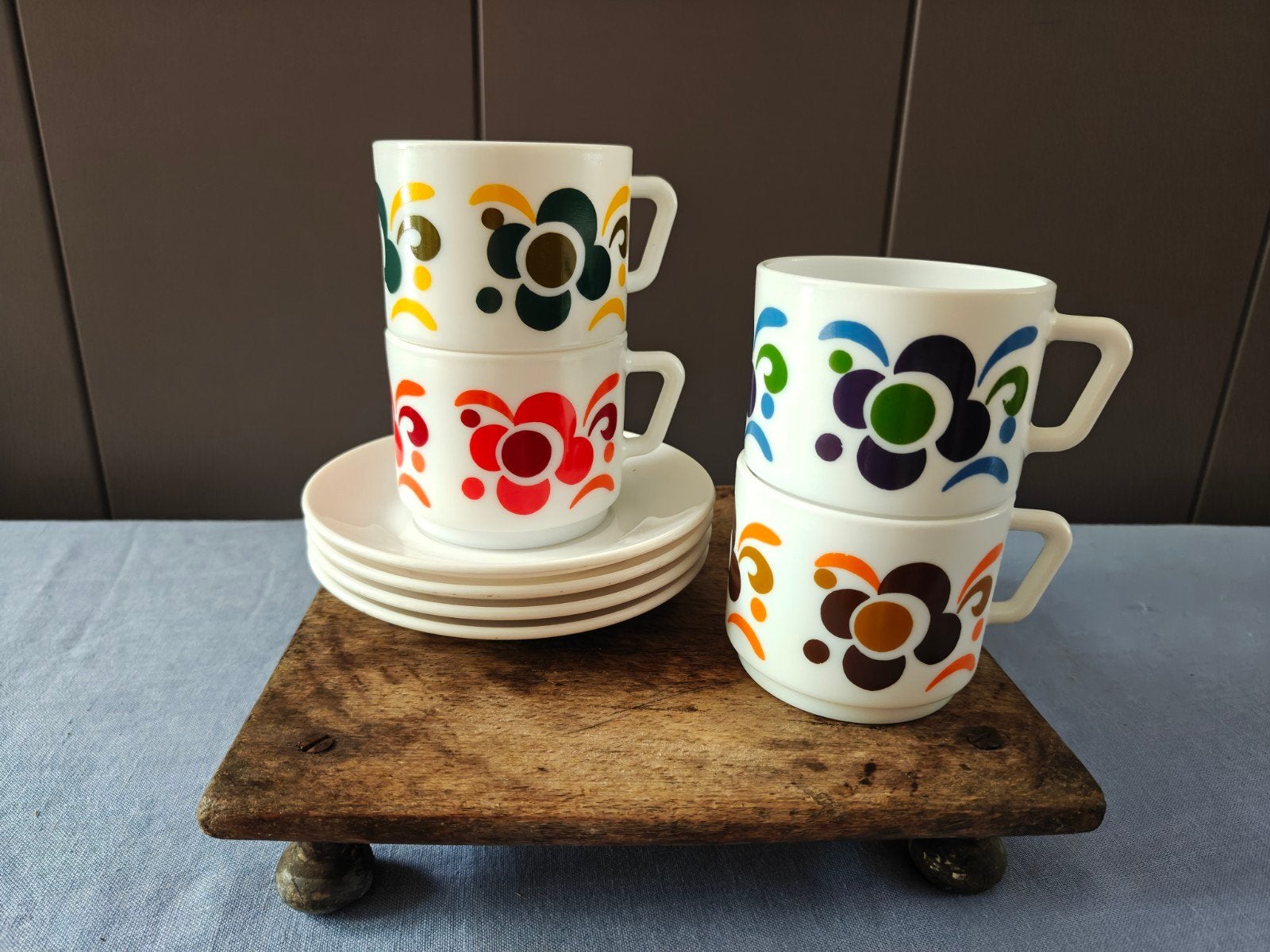 arcopal France lotus kop & schotel 4x, Ophalen of Verzenden, Overige stijlen, Kop(pen) en/of Schotel(s), Glas