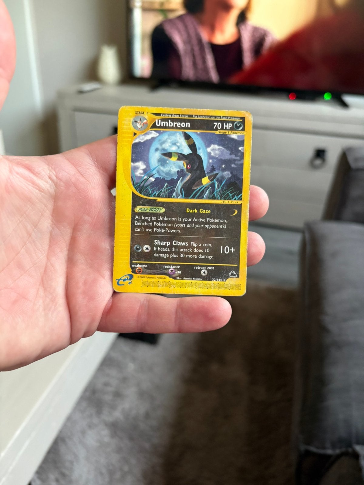Umbreon skyridge, Ophalen of Verzenden, Zo goed als nieuw, Meerdere kaarten, Foil
