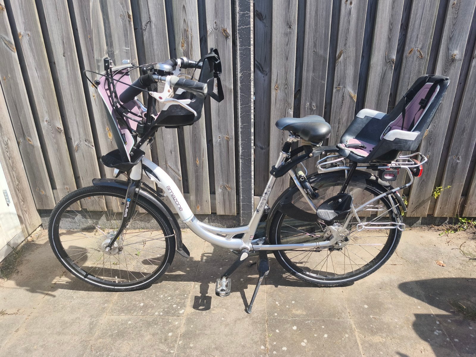 Sparta Amazone Mamafiets met 2 Kinderzitjes, Fietsen en Brommers, Fietsen | Dames | Moederfietsen, Gebruikt, Sparta, 2 zitjes