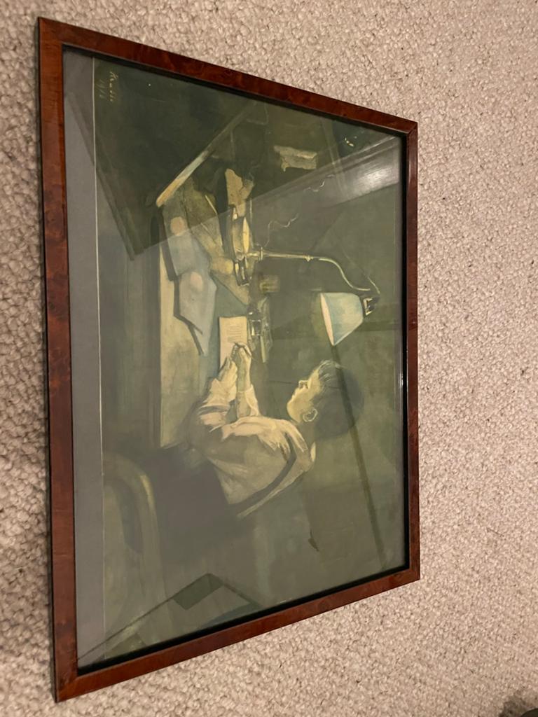 Prentje Krabbe, 1916 - Jongen aan schrijftafel, Antiek en Kunst, Ophalen of Verzenden
