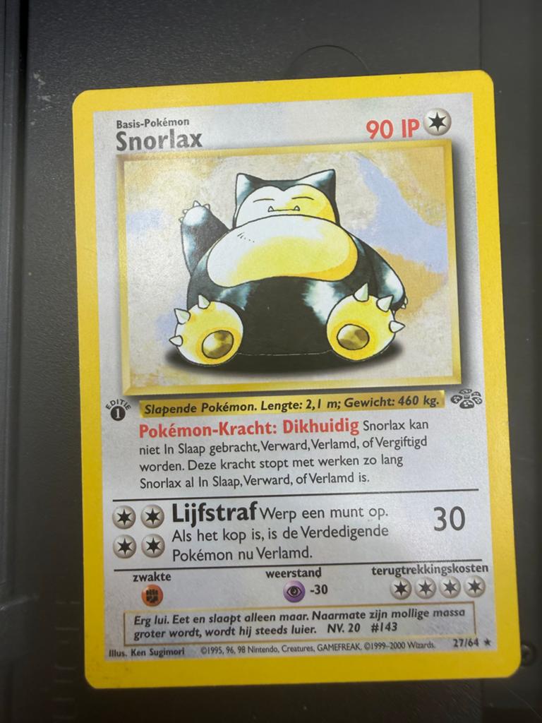 Pokémon Kaart Snorlax Basis-Pokémon 90 IP, Ophalen of Verzenden, Gebruikt, Losse kaart
