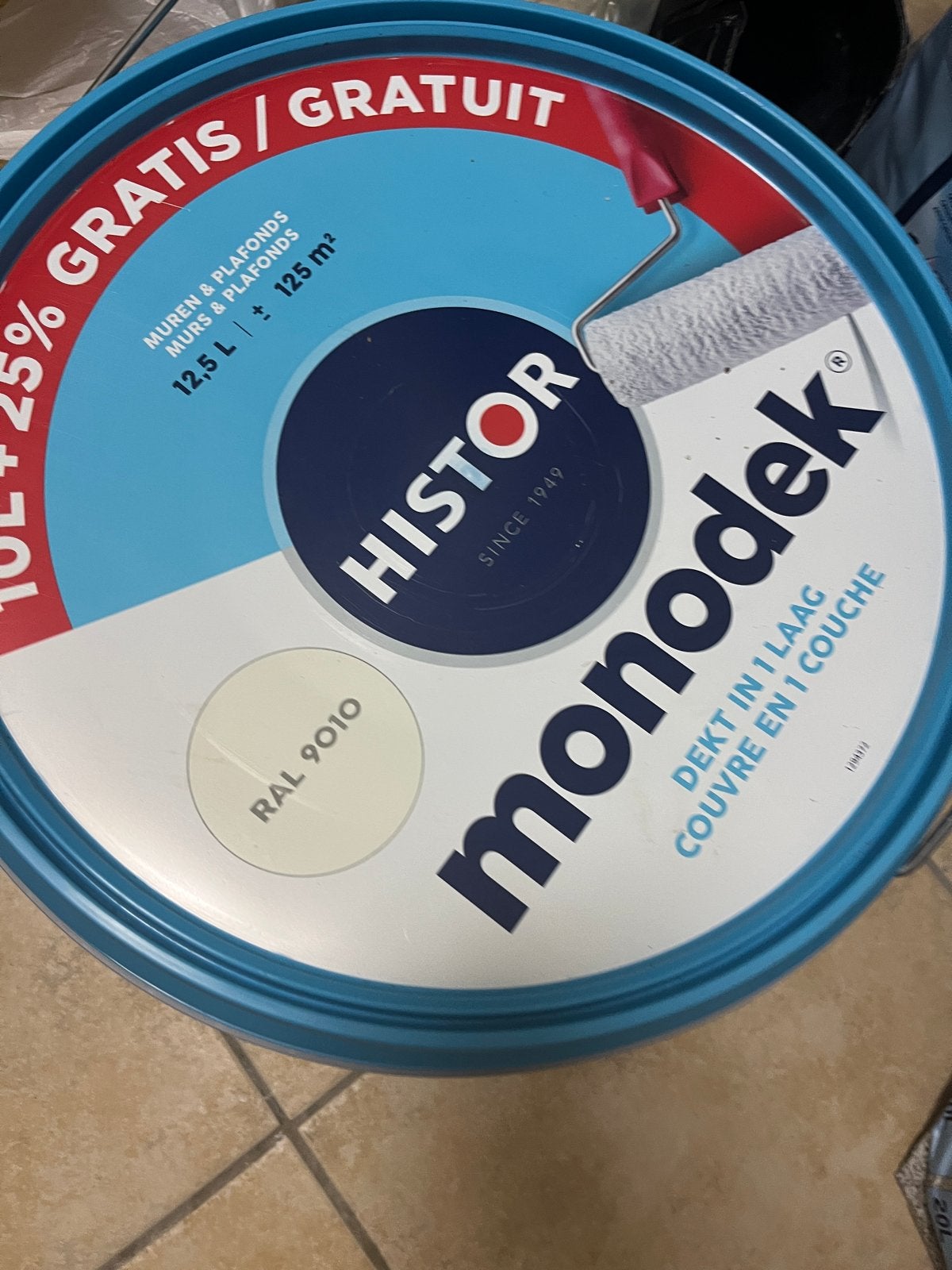 Histor Monodek Muurverf RAL 9010 - 12.5L, Wit, Nieuw, Ophalen of Verzenden, Verf