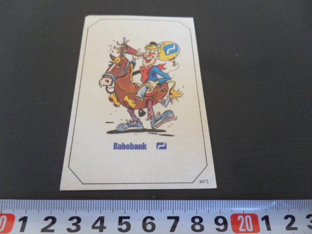 sticker rabobank carnaval strip ballon paard toeter *, Verzamelen, Ophalen, Zo goed als nieuw