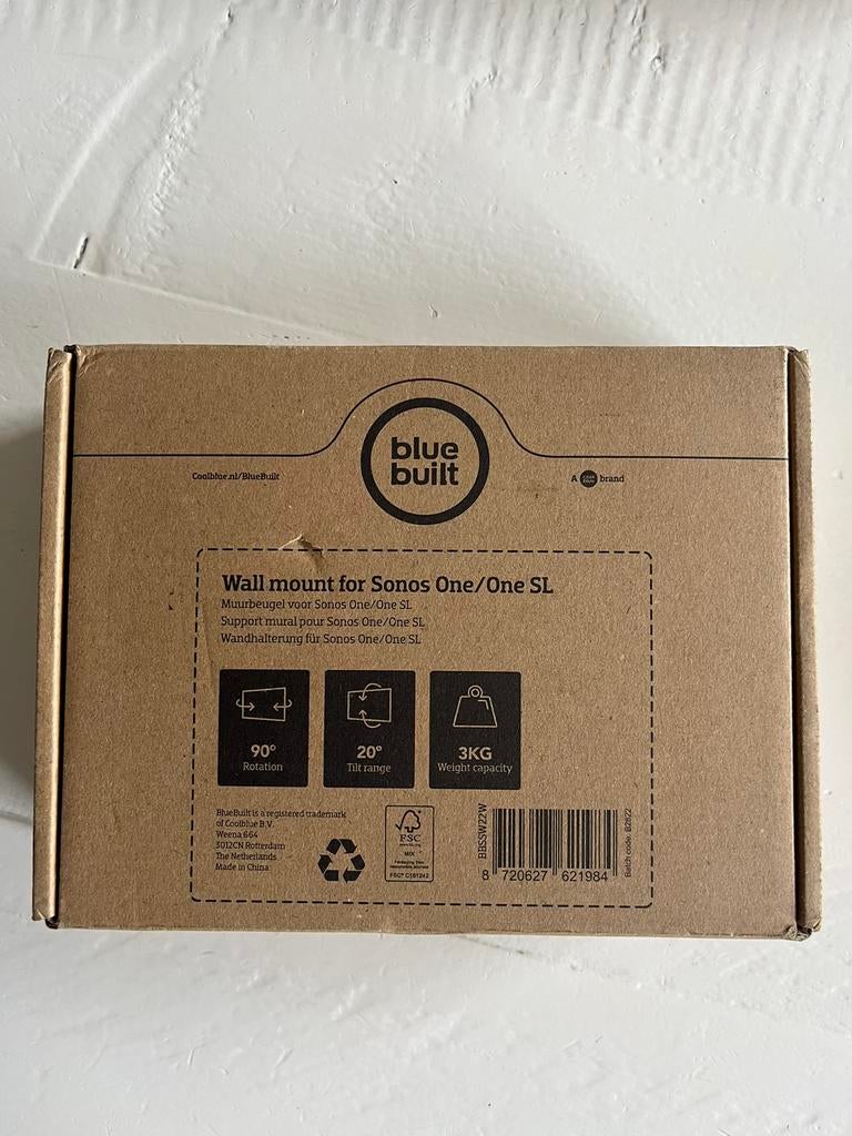 Wall mount Sonos One wit | BlueBuilt muurbeugel | 2x, Ophalen