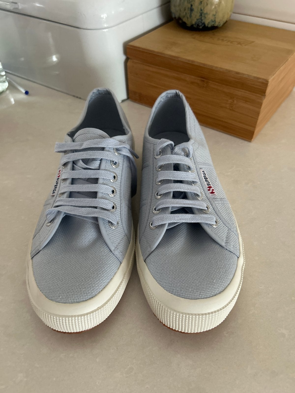 Gloednieuwe Superga sneakers lichtblauw - maat 40, Ophalen of Verzenden, Nieuw, Blauw, Sneakers of Gympen
