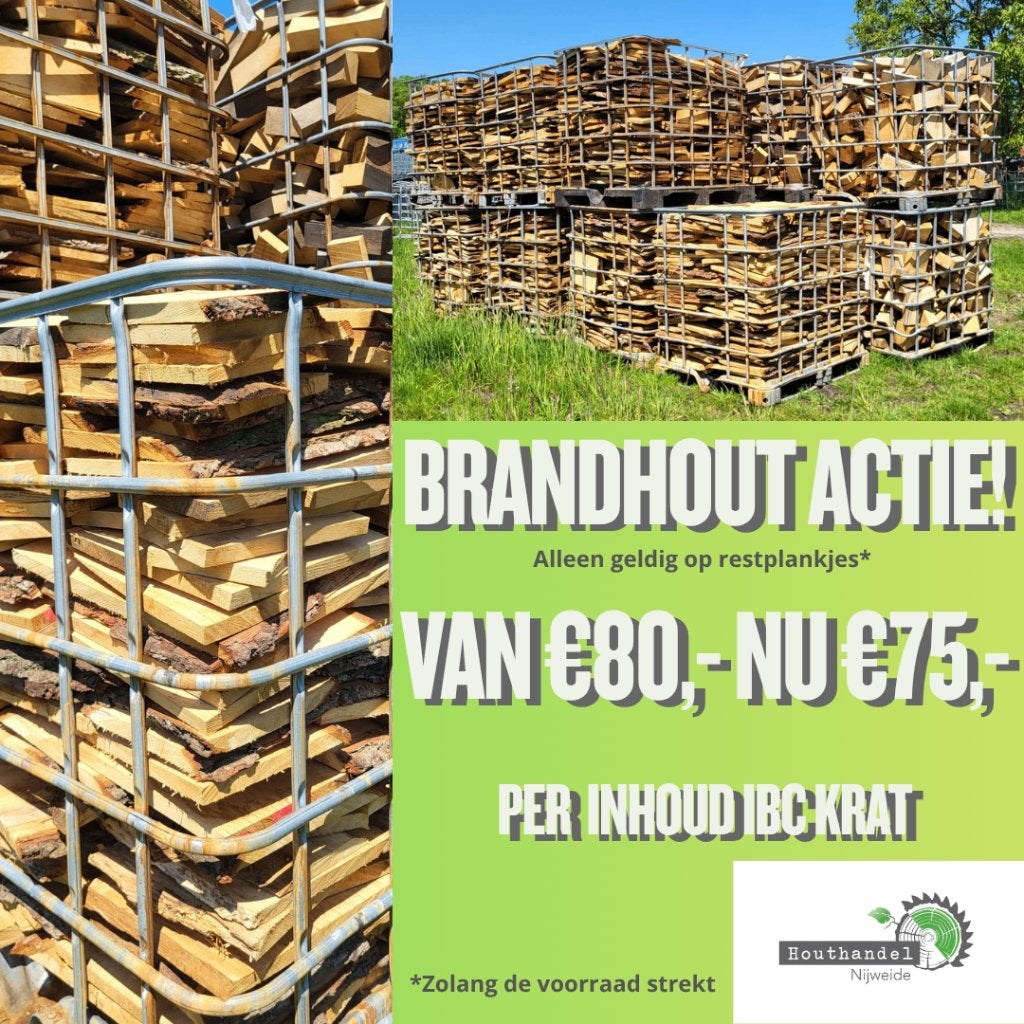 Brandhout restproduct Actie, Tuin en Terras, Minder dan 3 m³, Ophalen, Overige houtsoorten, Blokken