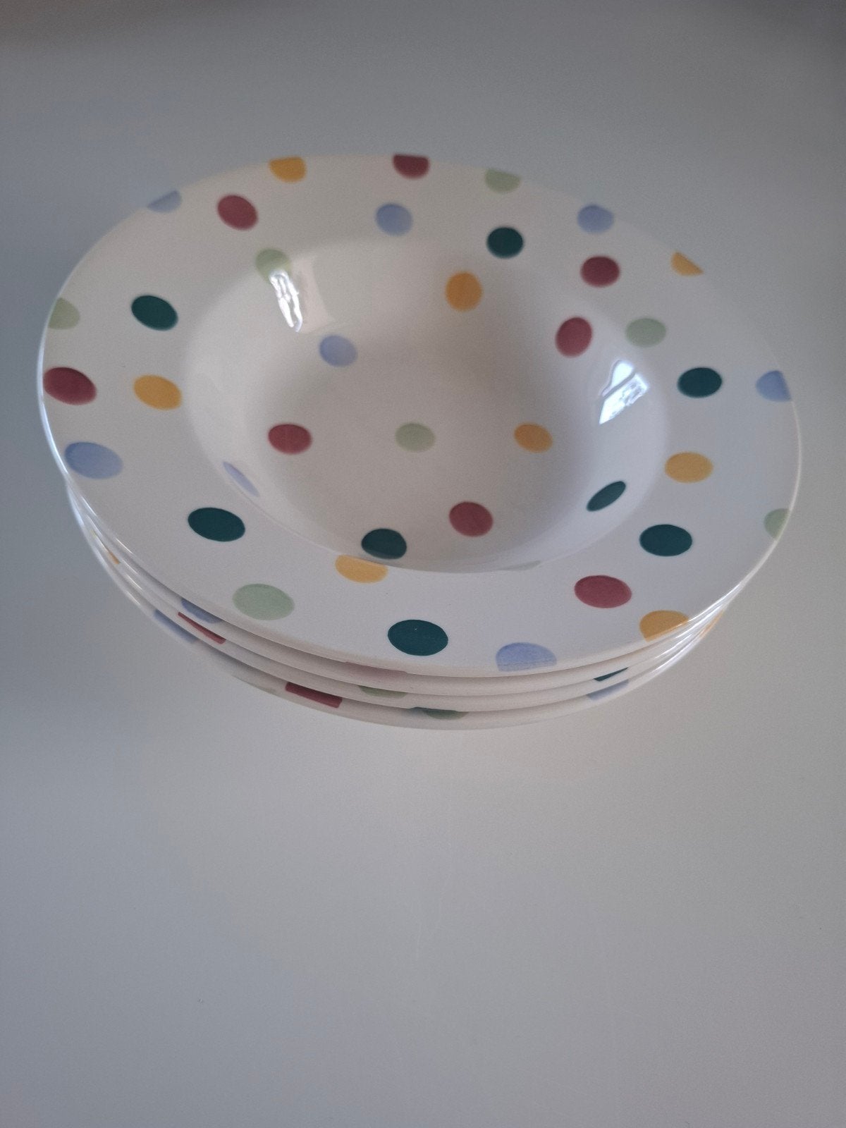 Emma Bridgewater Polkadot pasta/soep borden (4 stuks), Ophalen of Verzenden, Nieuw, Emma Bridgewater, Bord(en)