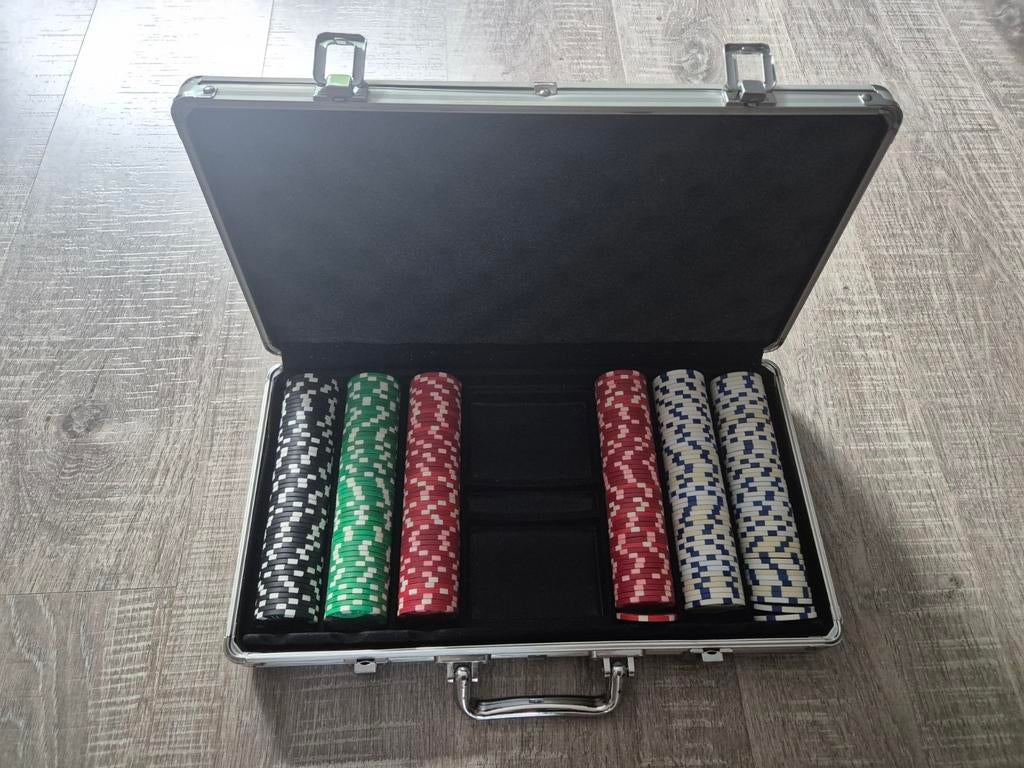 Metalen koffer poker set, Ophalen of Verzenden, Gebruikt
