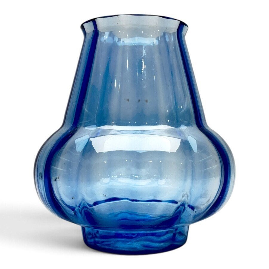 Blauwglazen vaas, mogelijk W.J. Rozendaal voor Kristalunie, Antiek en Kunst, Ophalen of Verzenden