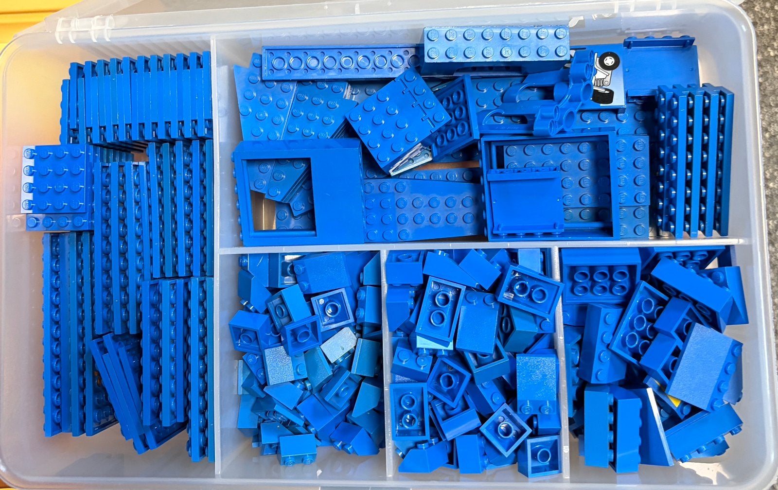 Lego diverse blauwe bouwstenen (opbergdoos), Ophalen of Verzenden, Gebruikt, Losse stenen, Lego