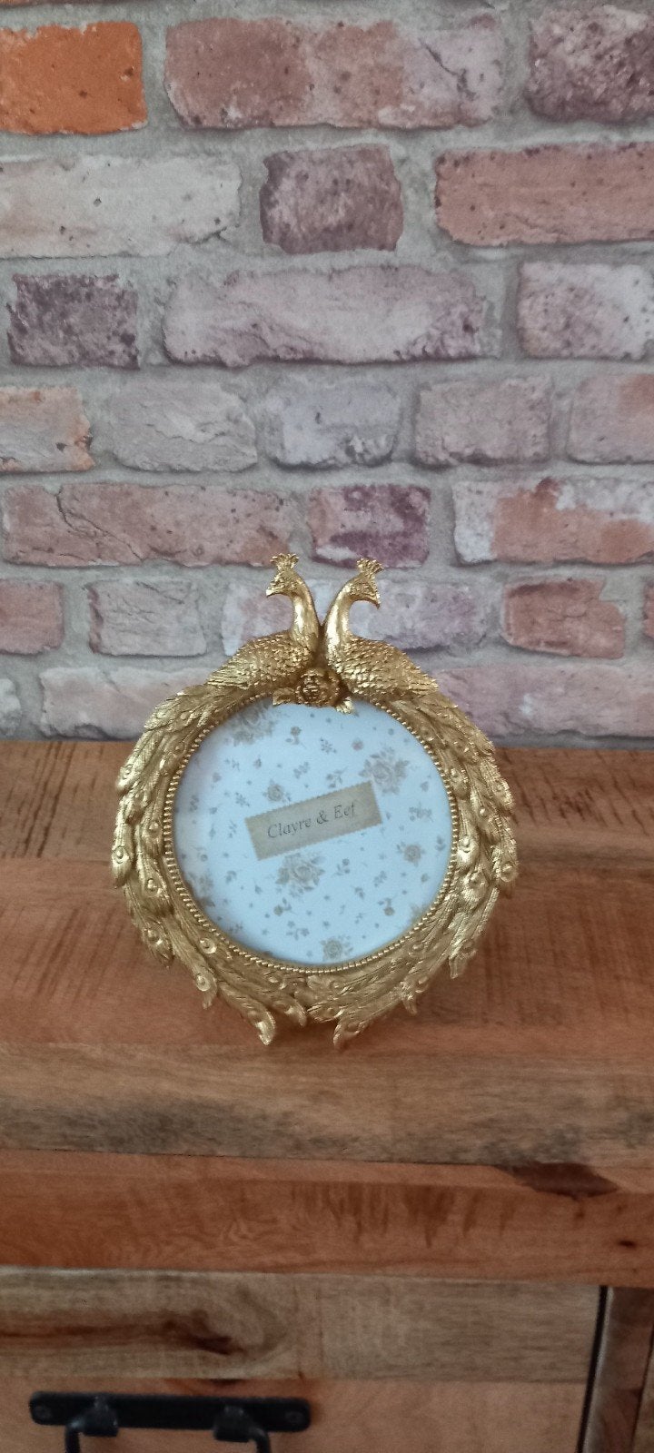 Clayre&Eef:21cm Goudkleurig Pauw Fotolijst♥️NIEUW♥️, 1446dt, Nieuw, Ophalen of Verzenden, Brmpy4@versatel.nl