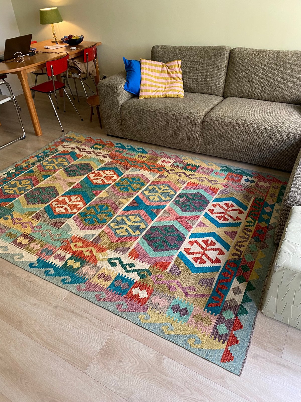 Afghaans vloerkleed kleurrijk, Ophalen, 150 tot 200 cm, 200 cm of meer, Zo goed als nieuw
