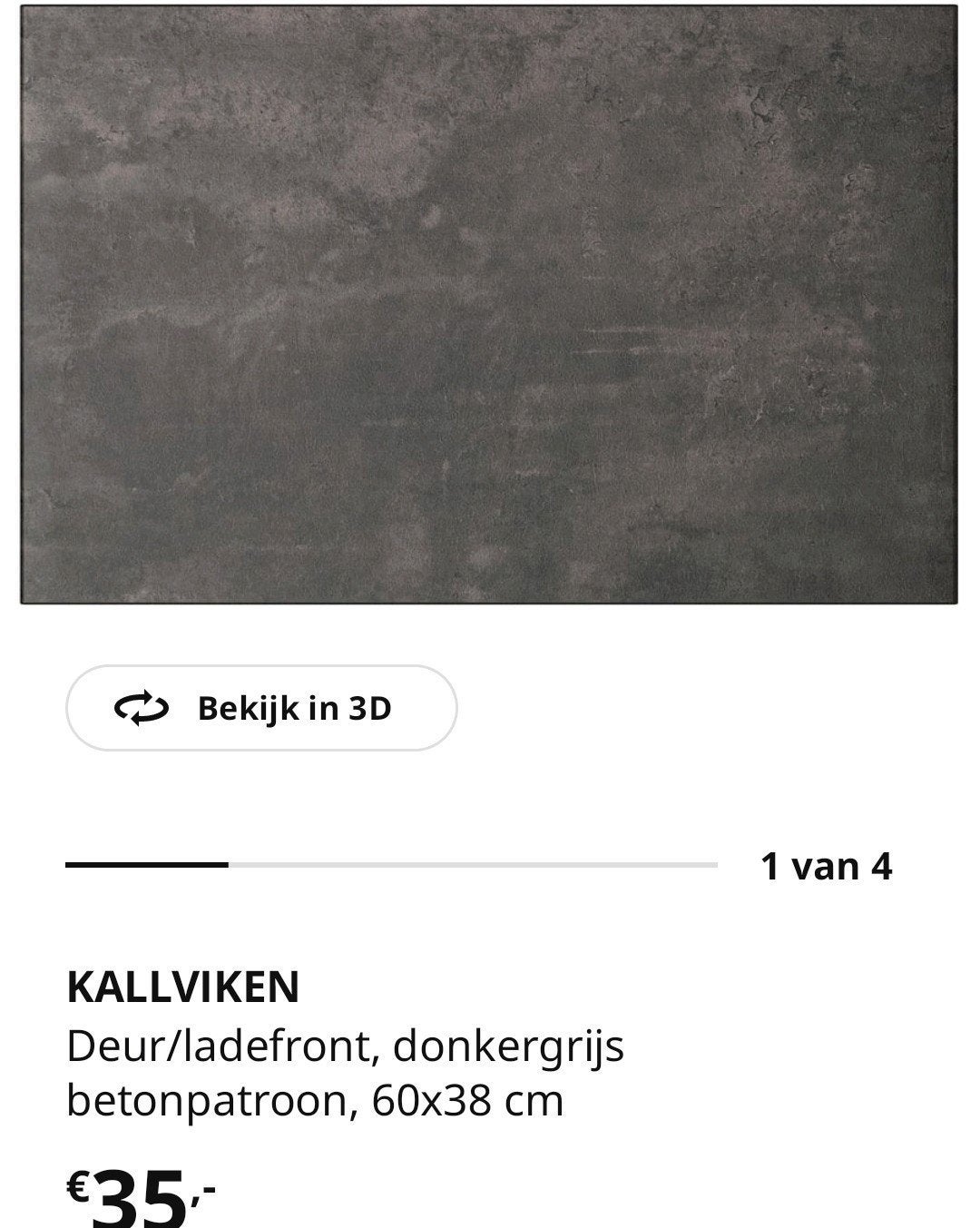 kallviken deurfront ladefront donkergrijs betonpatroon, Zo goed als nieuw, Minder dan 100 cm, 25 tot 50 cm, 50 tot 100 cm