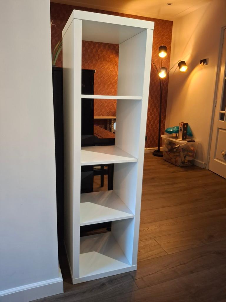 Ikea Kallax kast 4 vakken staand wit, Ophalen, 50 tot 100 cm, Zo goed als nieuw, 150 tot 200 cm