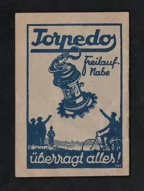 Fiets Torpedo Freilauf Nabe mit Rücktrittbremse Schweinfurt., Ophalen of Verzenden, Zo goed als nieuw