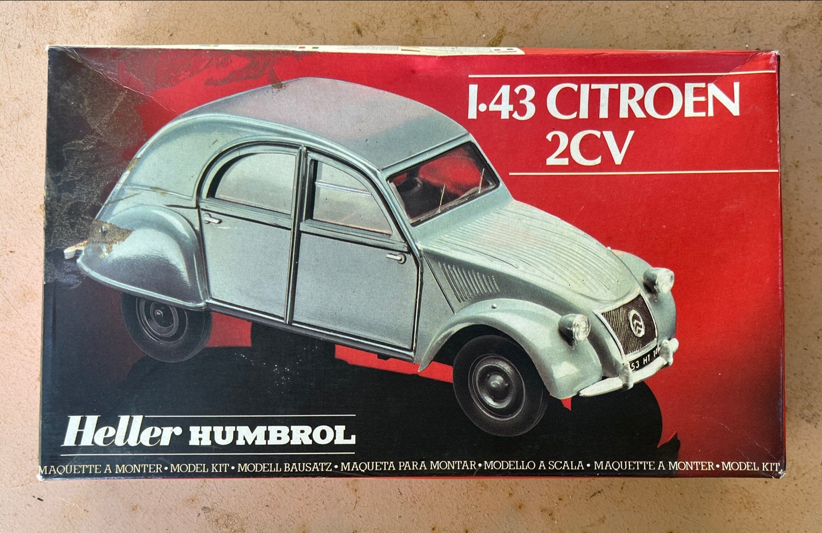 Citroën 2CV Heller Humbrol 1:43 Modelbouwkit, Auto, 1:32 tot 1:50, Nieuw, Ophalen of Verzenden