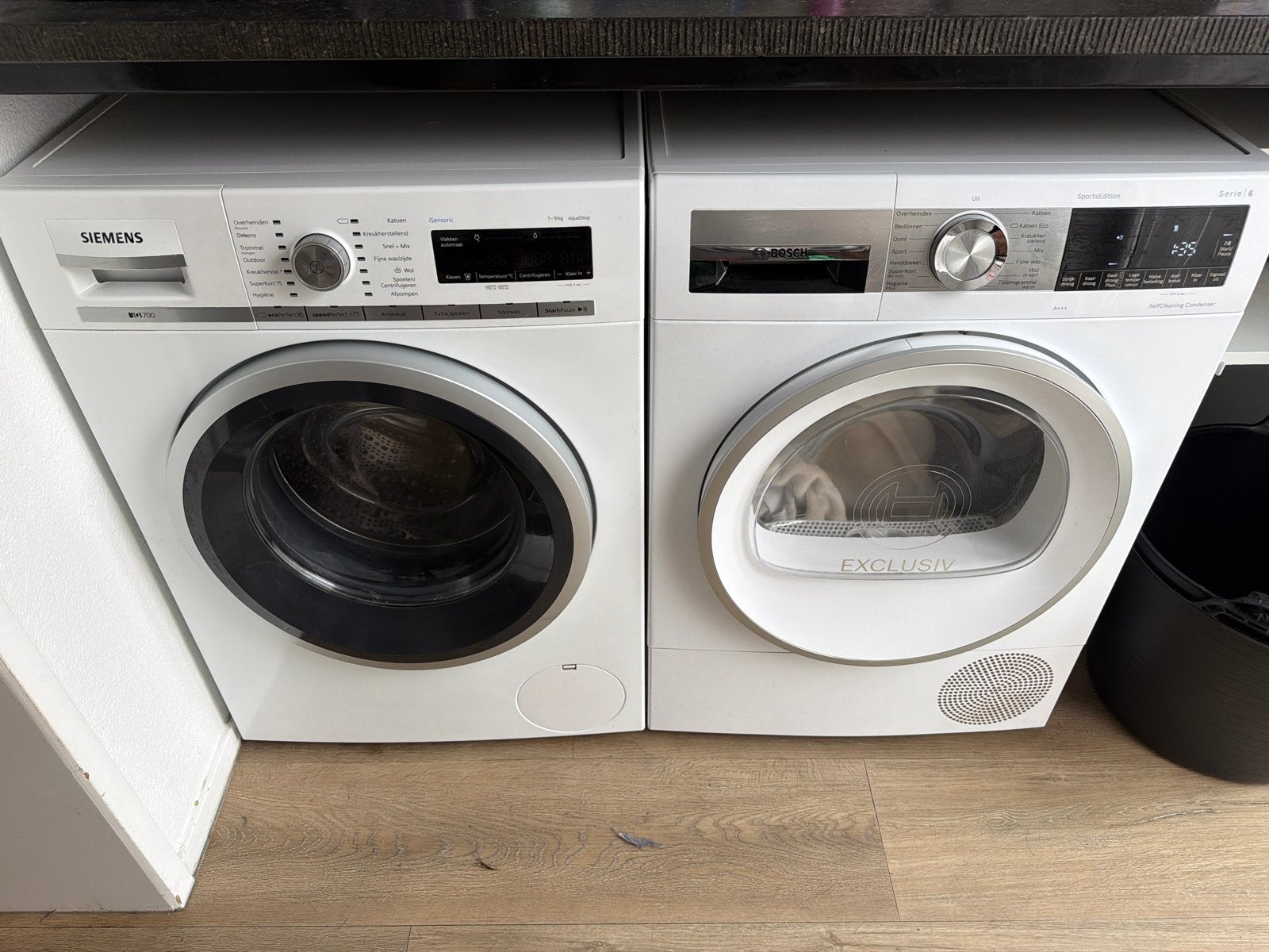 Siemens Wasmachine en Bosch Droger (4 jaar oud), Ophalen of Verzenden, Gebruikt, Voorlader