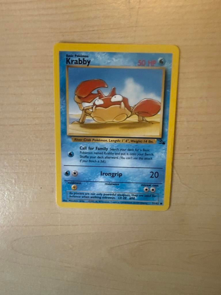 Krabby pokemon kaart, Ophalen of Verzenden, Zo goed als nieuw