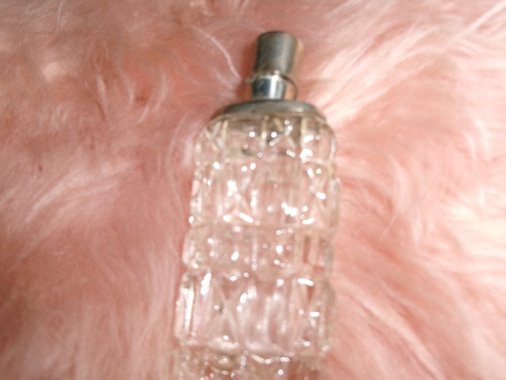 Kristal /zilver  parfum flesje, Antiek en Kunst, Ophalen of Verzenden