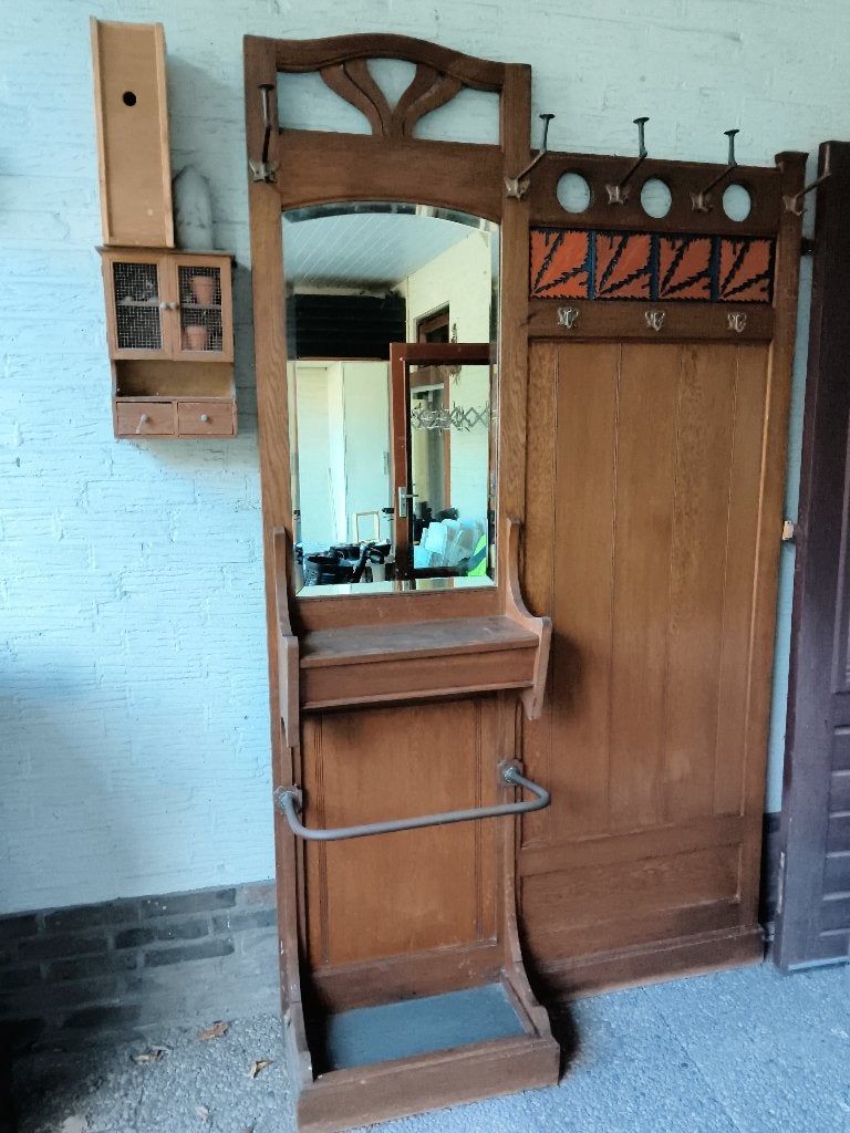 Wand kapstok 210cm h 124cmb, Huis en Inrichting, Woonaccessoires | Kapstokken, Gebruikt, 200 cm of meer, Hout, Ophalen