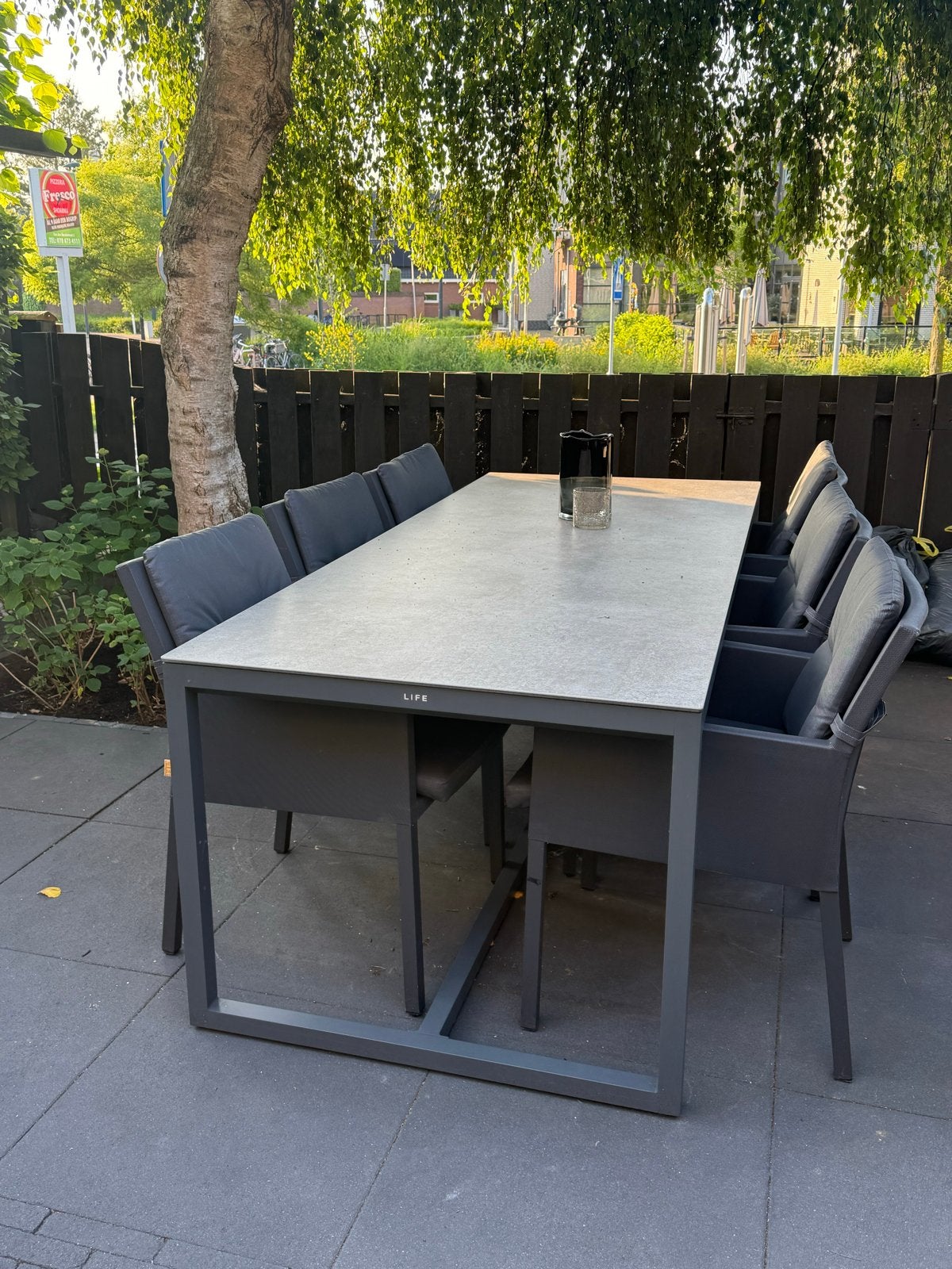 Life Outdoor Living Tuintafel - 220x93 cm - Keramisch blad, Tuin en Terras, Tuintafels, Ophalen, Zo goed als nieuw, Rechthoekig