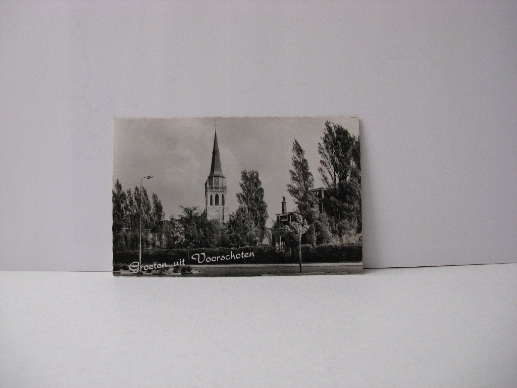 Voorschoten Kerktoren Groeten uit nr 762, Verzamelen, Ophalen of Verzenden, Voor 1920, Gelopen, Noord-Brabant