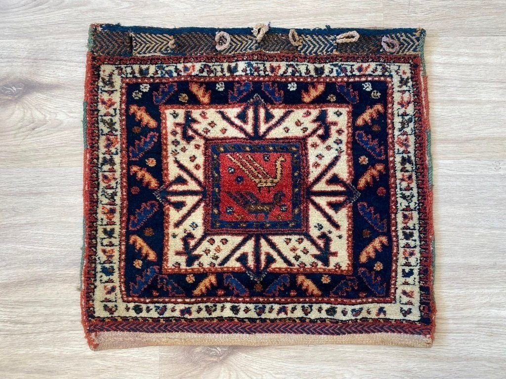 Handgeknoopt Oosters wandkleed met vogelmotief 51x47 cm, Ophalen, Griend 10J, 8321 MN Urk, Crème, Rechthoekig
