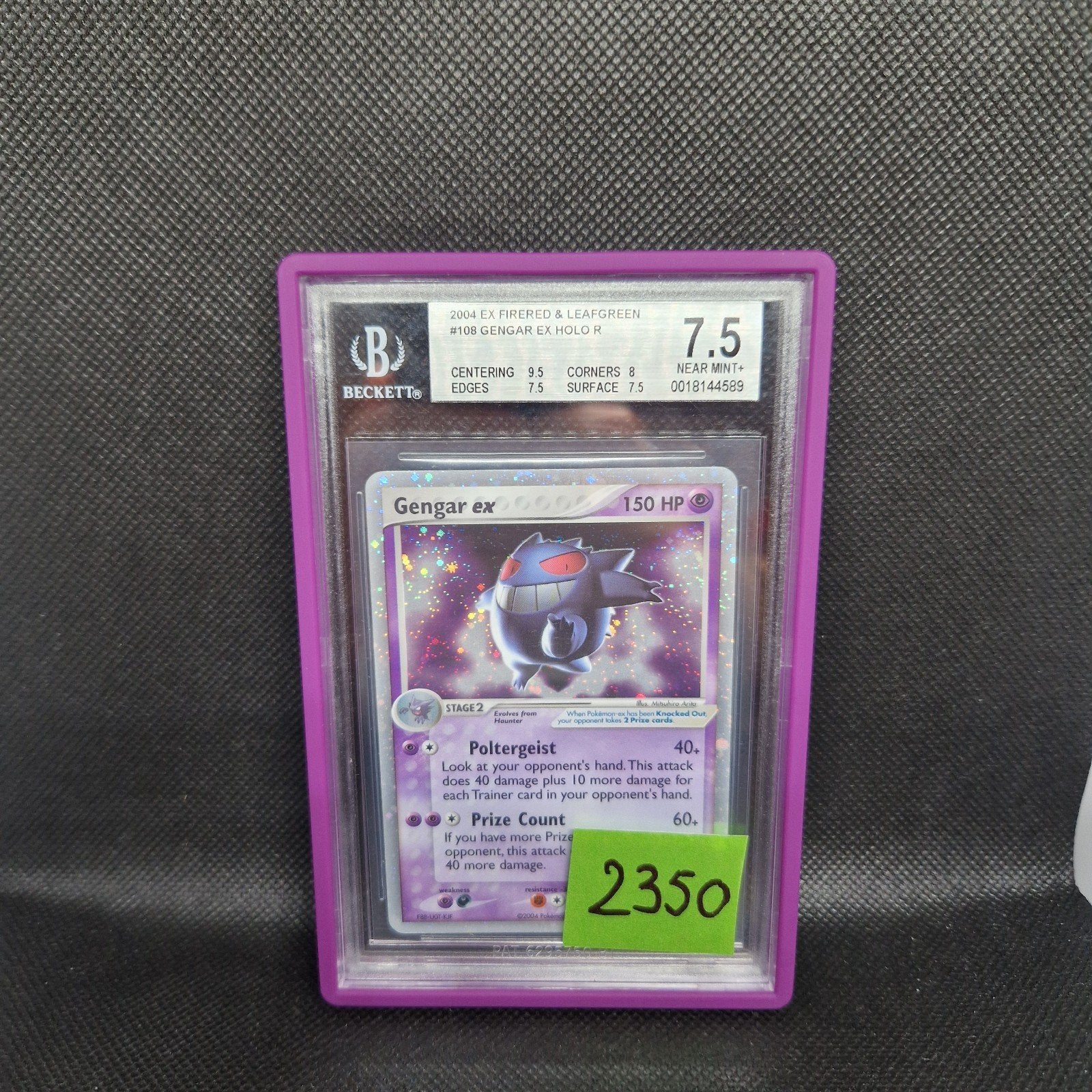 Gengar Ex Holo Ex Firered & Leafgreen BGS 7.5, Ophalen of Verzenden, Zo goed als nieuw