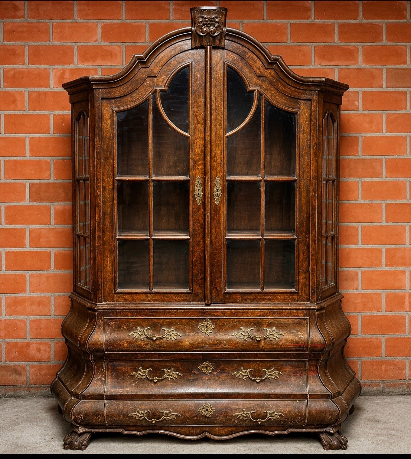 Antieke Rococo/Louis XV Vitrinekast/Buffetkast, ca. 1900, Ophalen