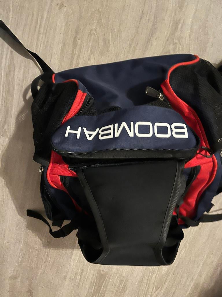 BoomBah rugzak, donkerblauw met rood, 25 tot 40 cm, Ophalen of Verzenden, Zo goed als nieuw, Overige merken