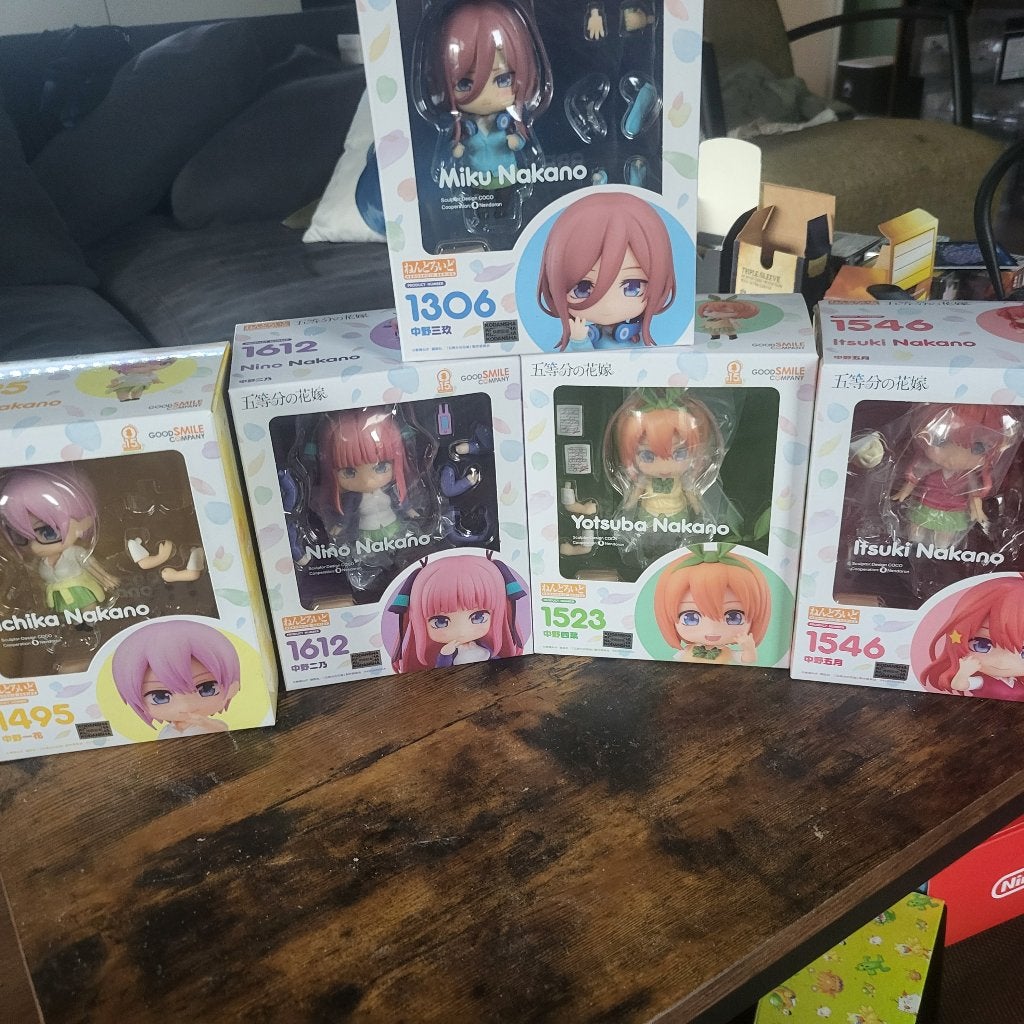 Anime figure - Gotoubun no Hanayome Nendoroid Set van 5, Ophalen of Verzenden, Zo goed als nieuw