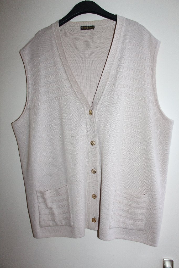 Merino wol vest, maat 56, Verzenden, Zo goed als nieuw, Beige, Trui of Vest