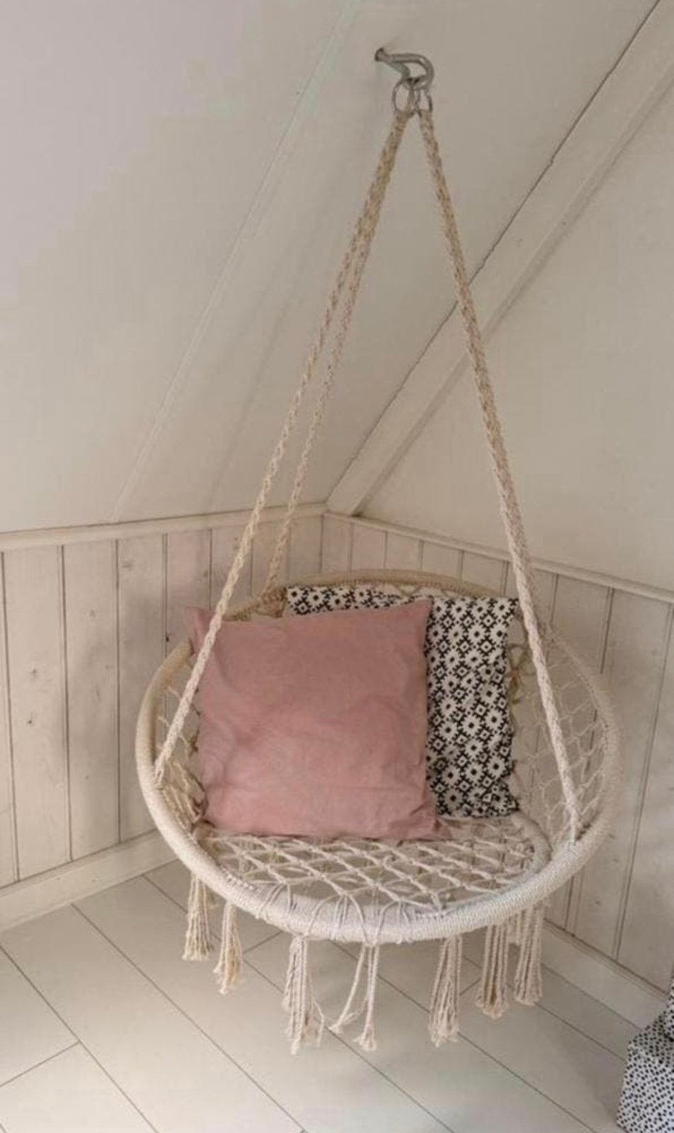 Hangstoel macramé gehaakte schommelstoel, Ophalen of Verzenden, Nieuw, Eenpersoons, Binnen