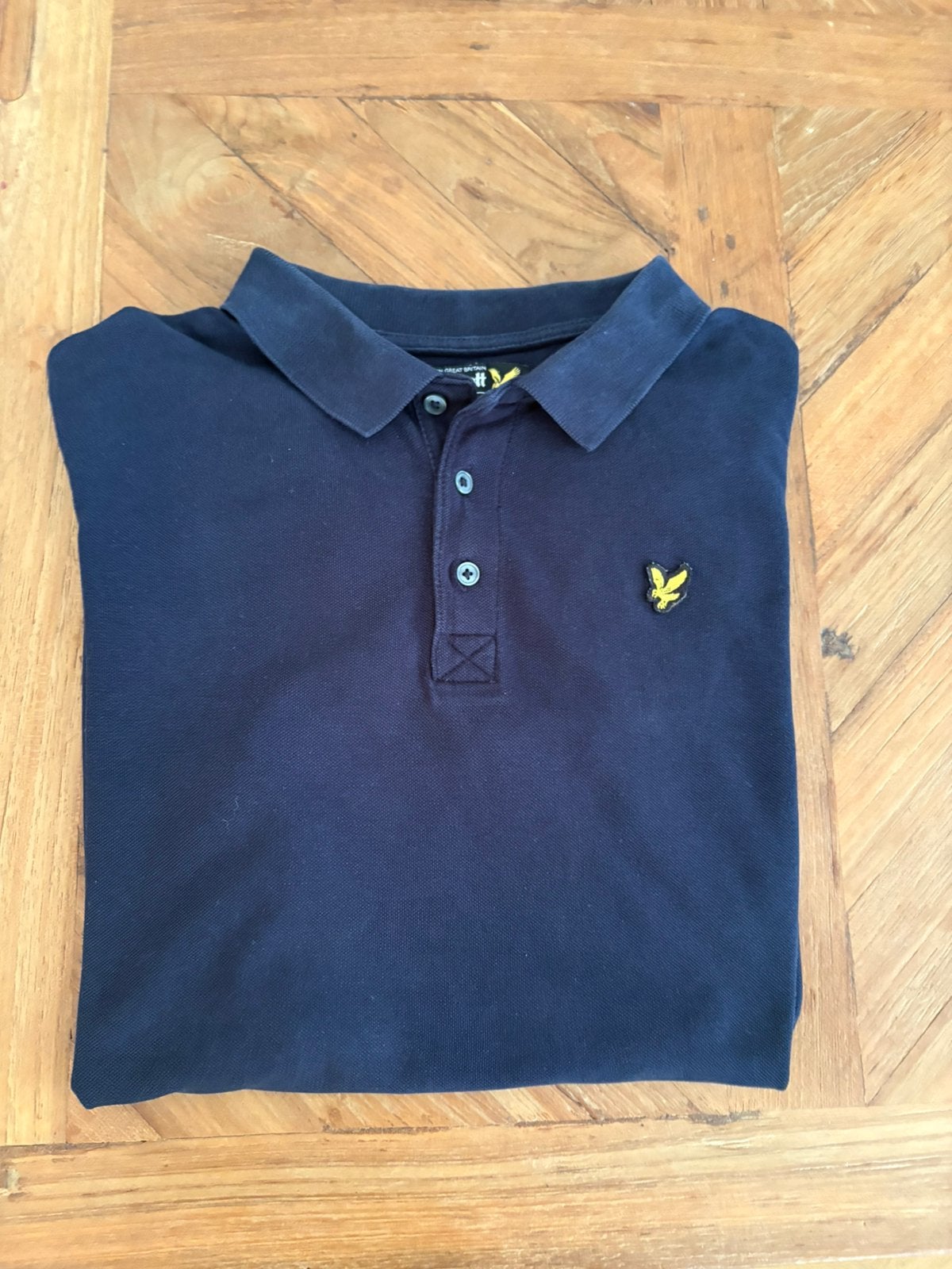 Lyle & Scott donkerblauwe polo 170, Ophalen of Verzenden, Zo goed als nieuw, Jongen, Shirt of Longsleeve