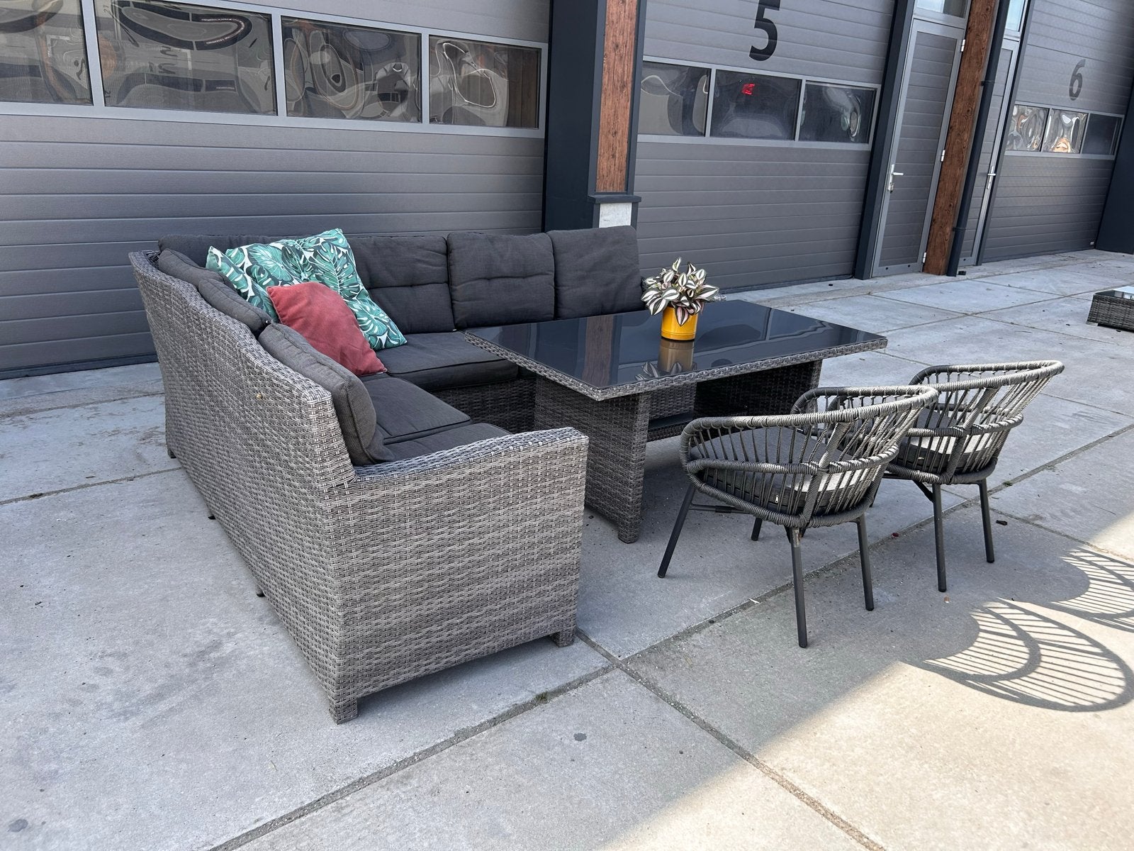 Mooie Garden Impressions dining loungeset met extra stoelen, Ophalen, Gebruikt, Bank, .