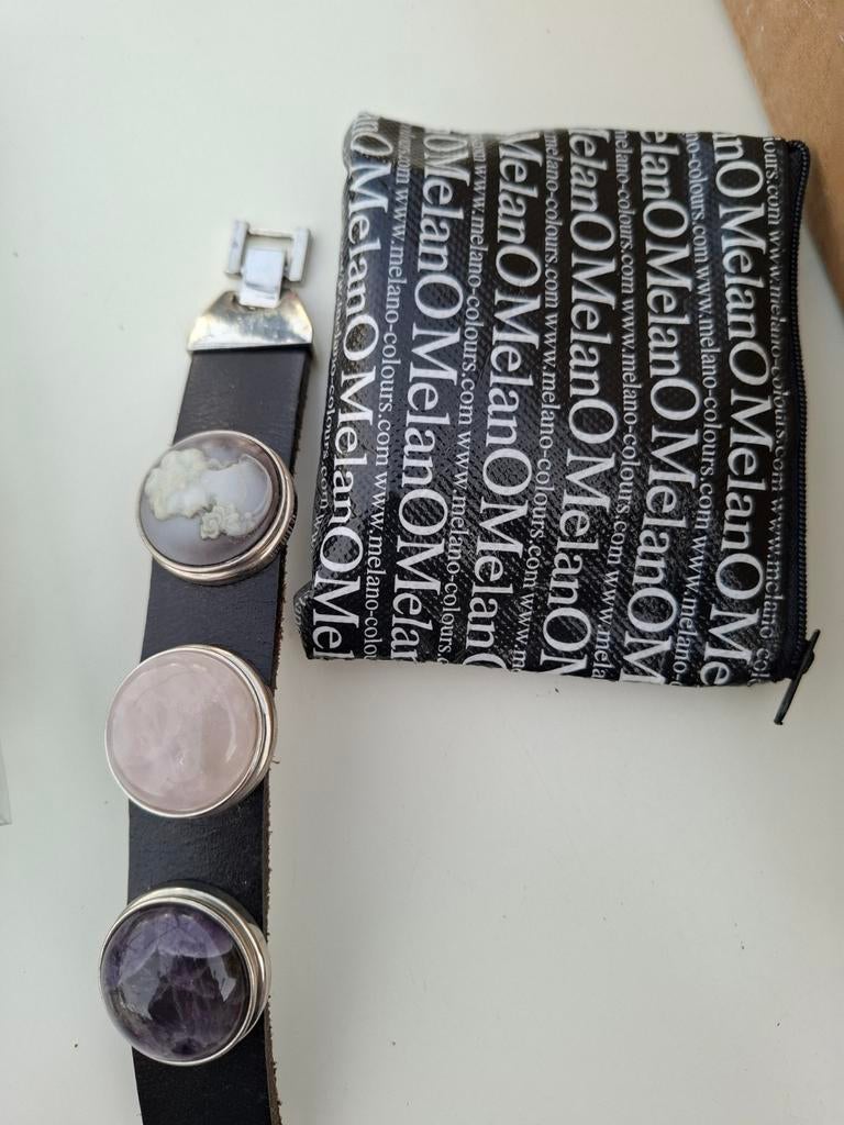 MELANO COLOURS ARMBAND MET 3 EXTRA WISSELBARE  "STENEN", Ophalen of Verzenden, Overige kleuren