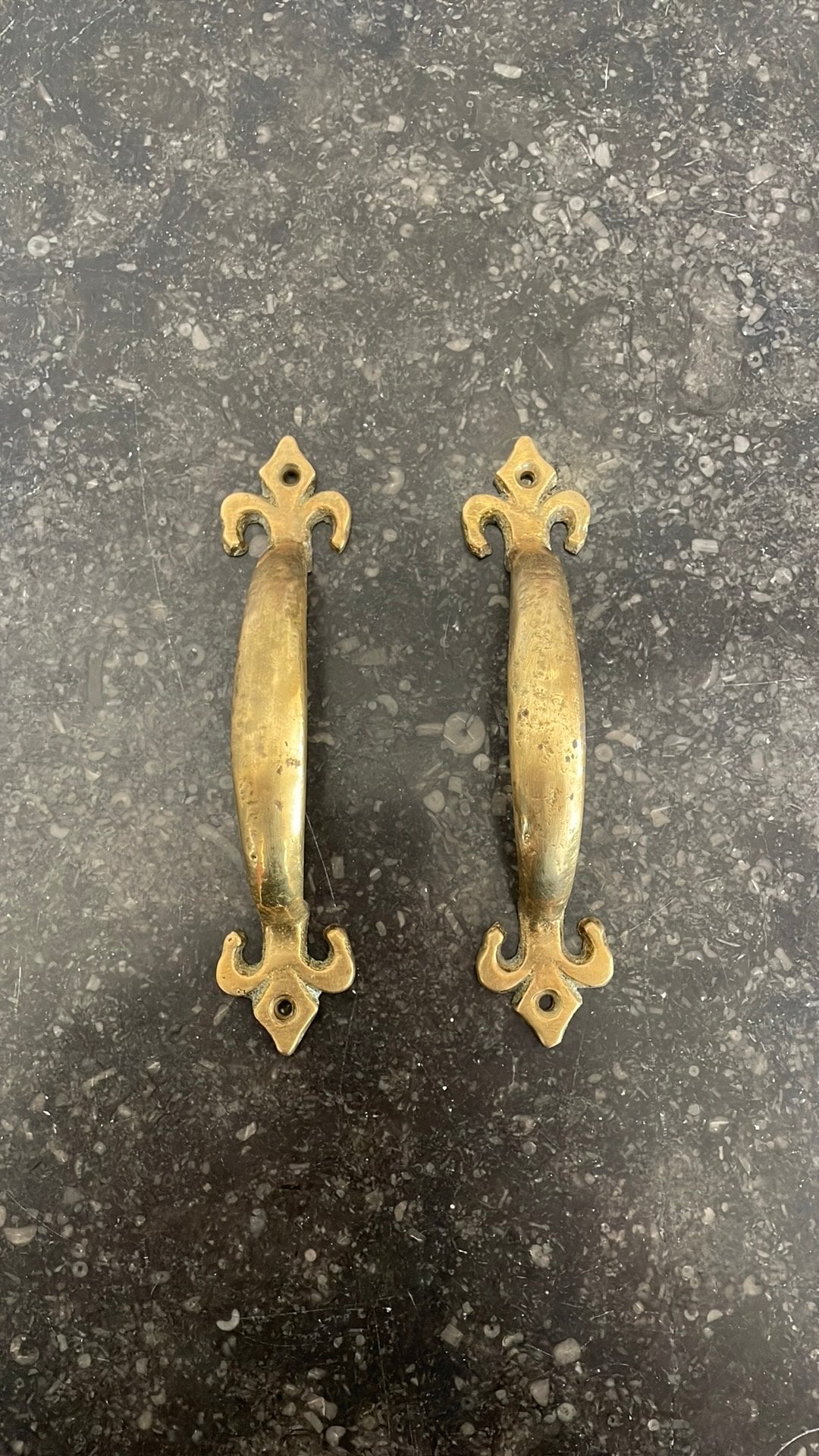 1set van 2 Schuifraamgrepen / Deurgrepen FRANSE LELIE grepen, Antiek en Kunst, Ophalen of Verzenden