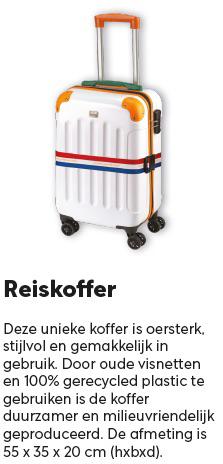 Postcode Loterij reiskoffer, Wieltjes, 50 tot 60 cm, Hard kunststof, Nieuw