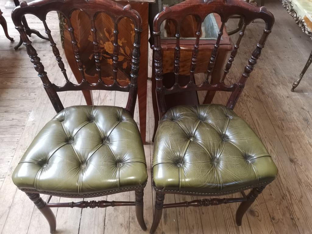 Prachtige set klassieke Chesterfield stoelen, Ophalen