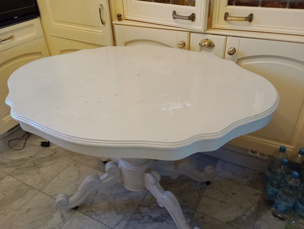 Brocante eettafel met twee stoeltjes, Ophalen, Gebruikt, 50 tot 100 cm, 50 tot 100 cm