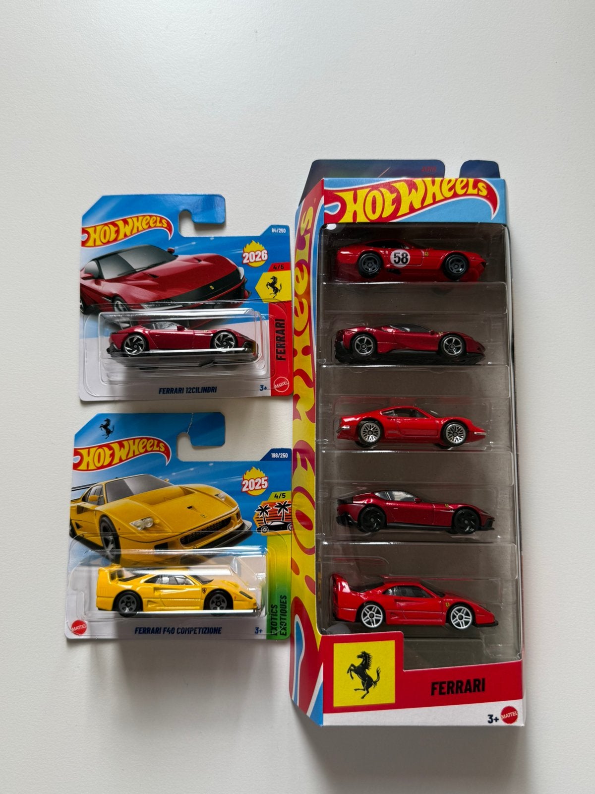 Hot Wheels Ferrari F40 12CILINDRI DINO F90 set, Hobby en Vrije tijd, Modelauto's | Overige schalen, Verzenden, Nieuw, Auto