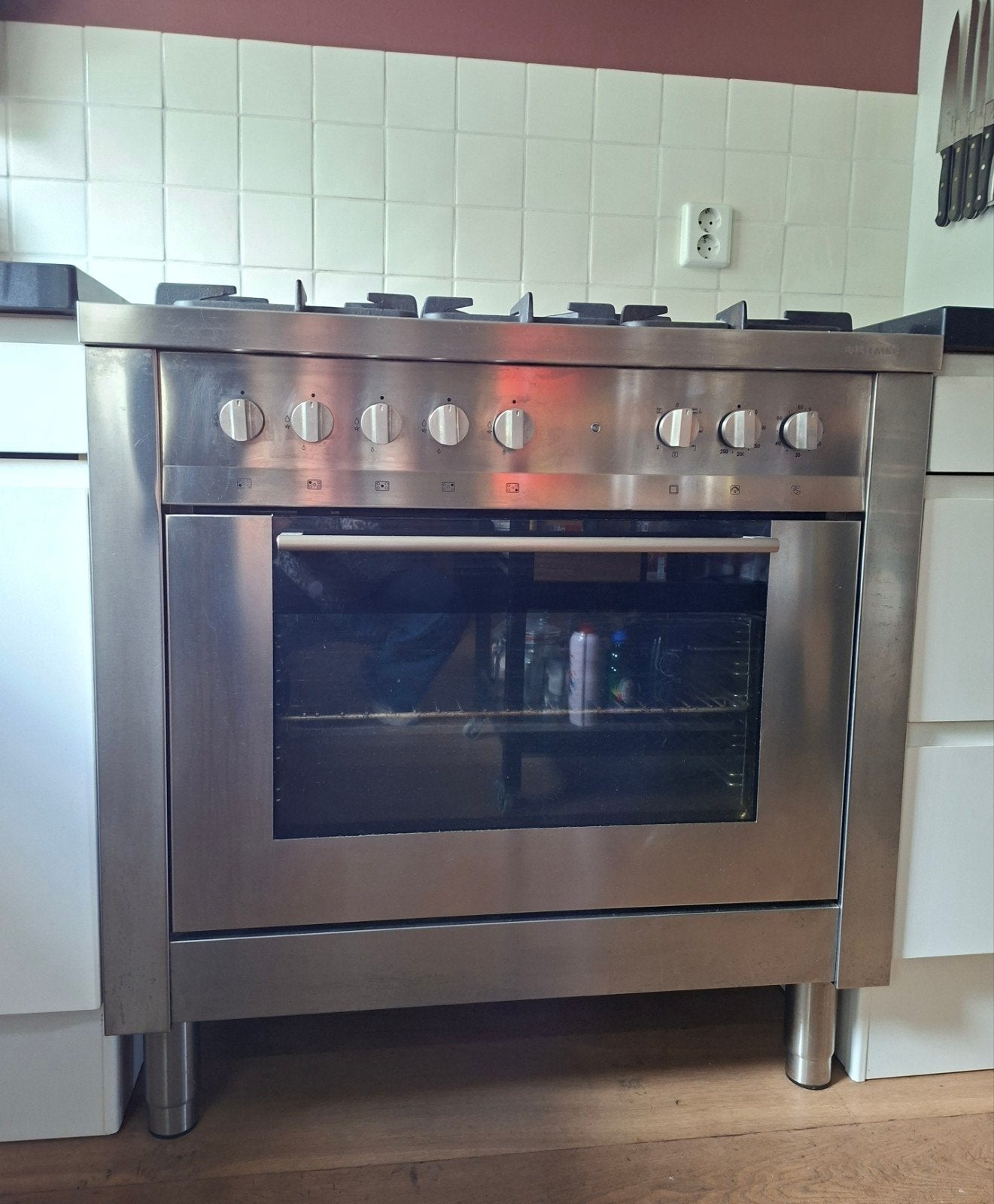 Solitaire 5 pits gasfornuis met oven, Ophalen, Gebruikt, 60 cm of meer, Gas