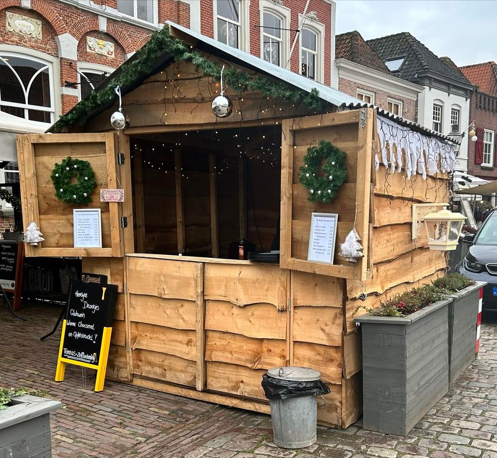 Houten Ski-hut Huisje 2,50x2,50m met Dubbele Deuren, Ophalen, Tuinhuis, 250 tot 500 cm, Zonder ramen